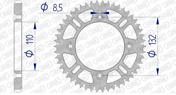 AFAM Aluminium Rear Sprocket 72102 - 428